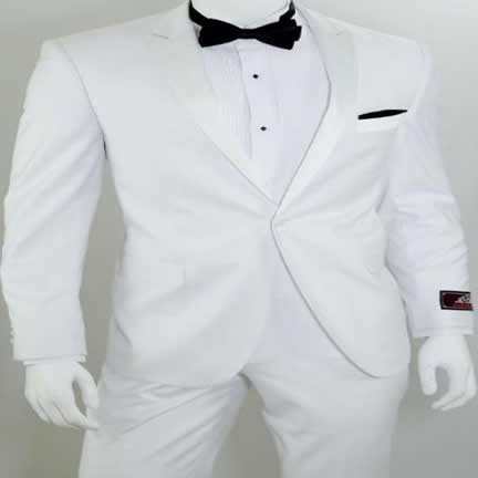 Single Breasted Suit in White