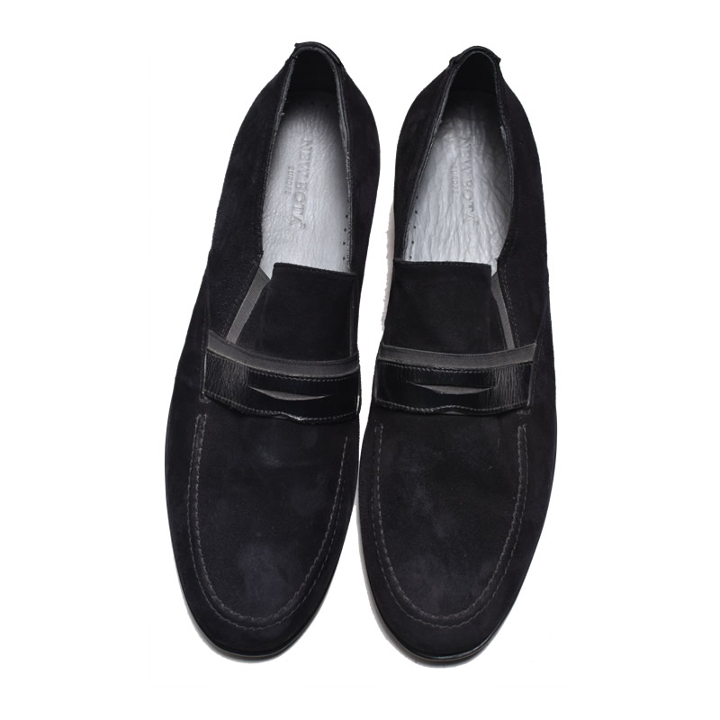 Plain black suede shoe