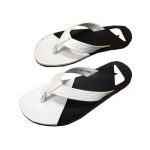 white and black versace slipper