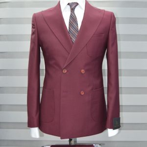 Burgundy In A Double Breasted Suit