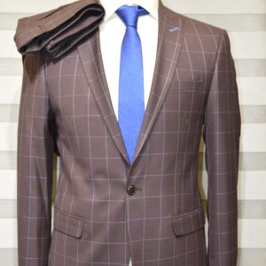 Byzantine Striped With Blue Square Of A Single Breasted Suit