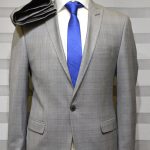 Grey Single Breasted Suit In Prefect Square