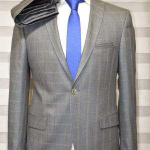 Harbor Grey Striped Square In A Single Breasted Suit