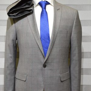 Light Grey Stripe Single Breasted Suit