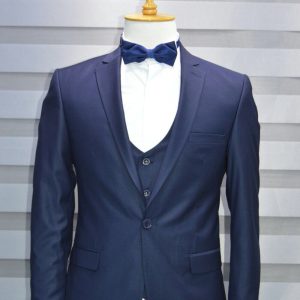 Navy In Single Breasted Suit Of Three Piece