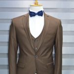Plain Brown In Three Piece (Single Breasted Suit)