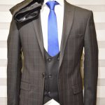 Solid Striped Square Black Comes In Three Piece