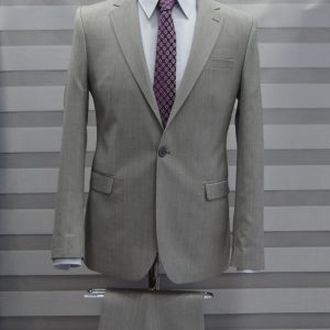 Stone Grey Single Breasted Suit