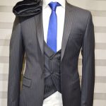 Stripe Grey In Three Piece