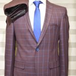 Solid Byzantine In Blue Square of A Single Breasted Suit